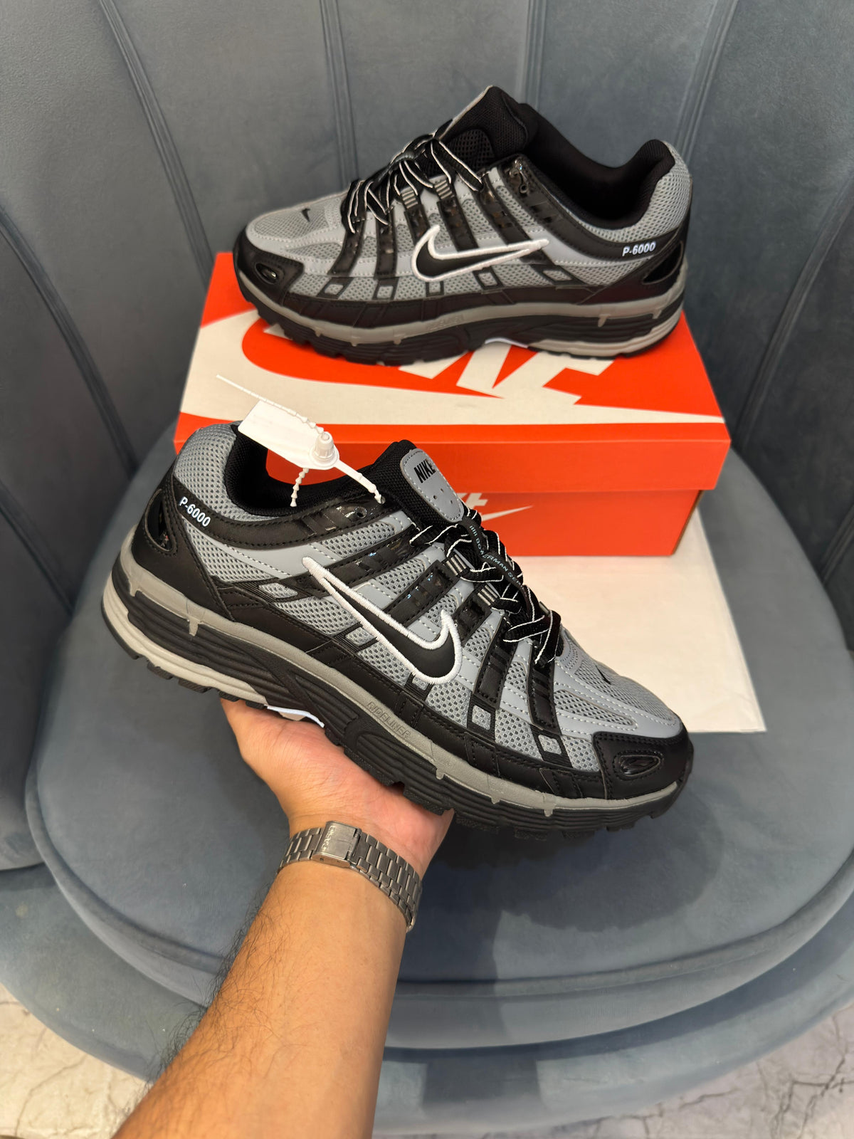 NIKE P 6000 TRAINER BLACK COOL GREY