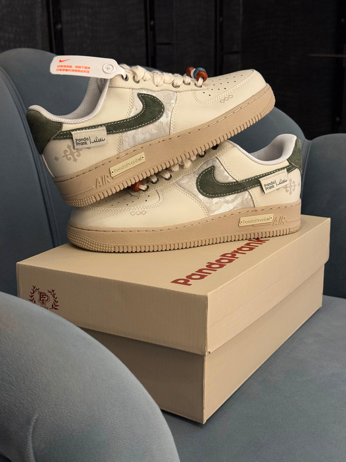 NIKE AIRFORCE  ONE PANDAPRANK WHITE GREEN