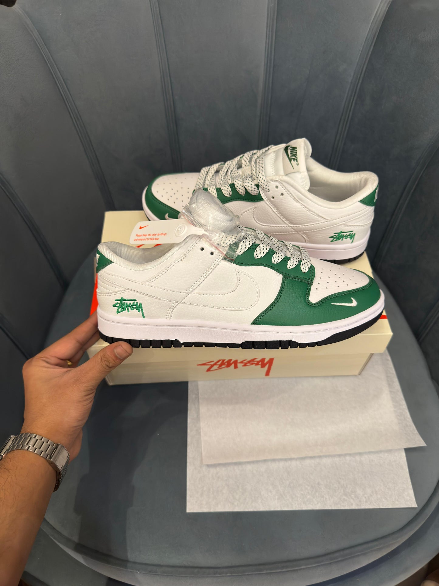 NIKE SB DUNK STUSSY WHITE GREEN 2026