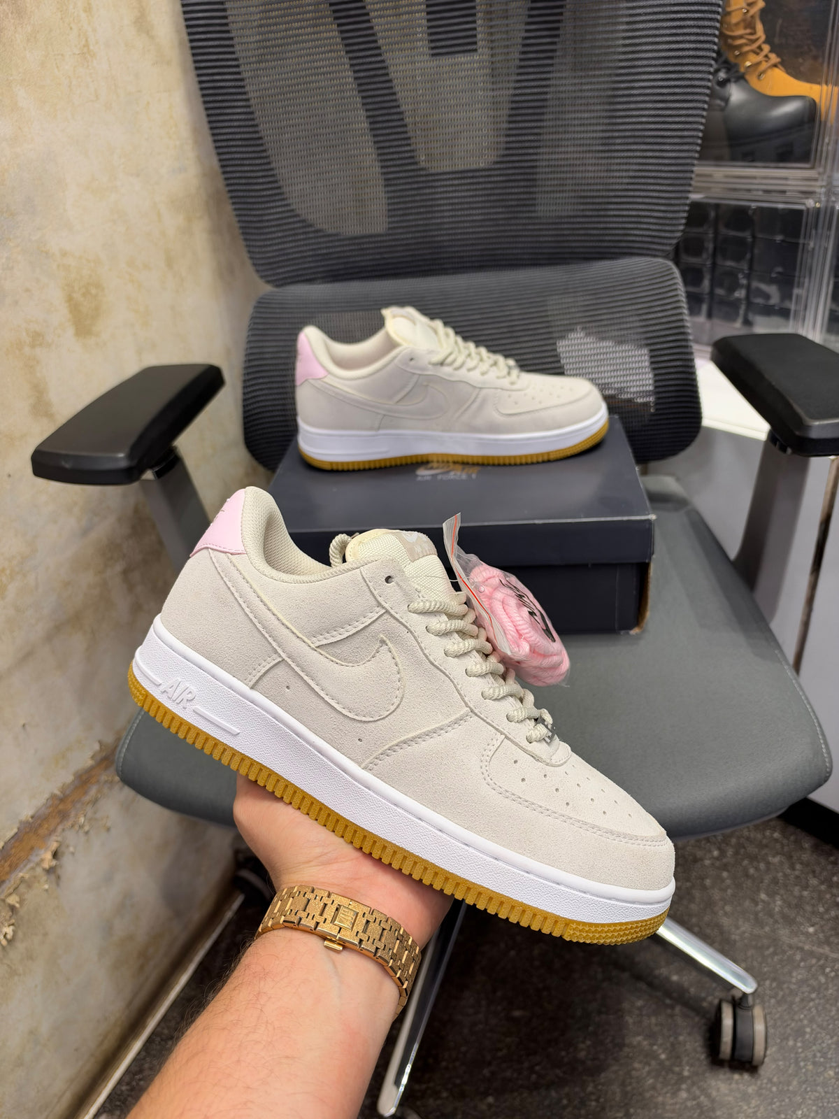 NIKE AIR FORCE 1 LOW SBLIGHT OREWOOD BROWN PINK