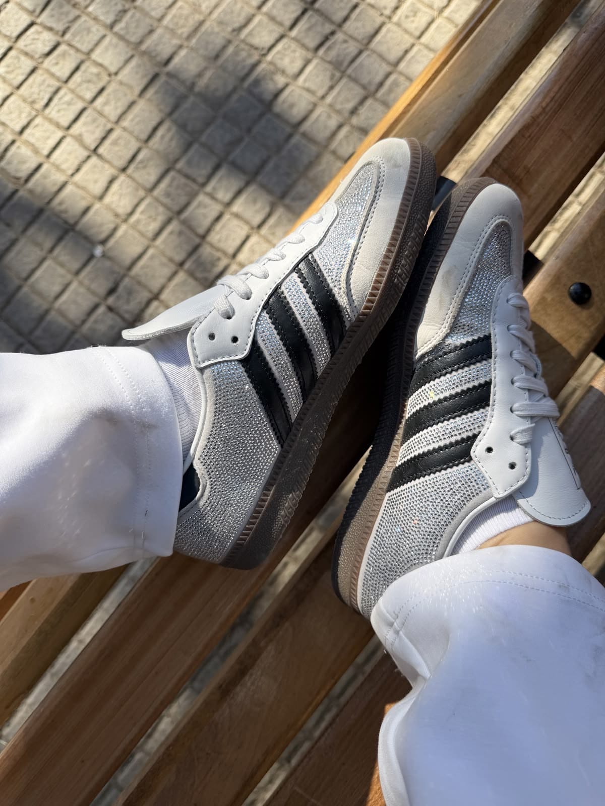 ADIDAS ORIGINALS SAMBA BLACK SILVER RHINESTONES