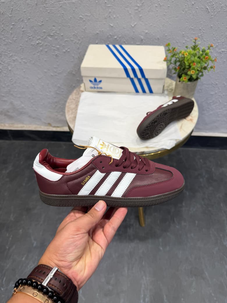 ADIDAS ORIGINALS SAMBA CHERRY WHITE STRIPS
