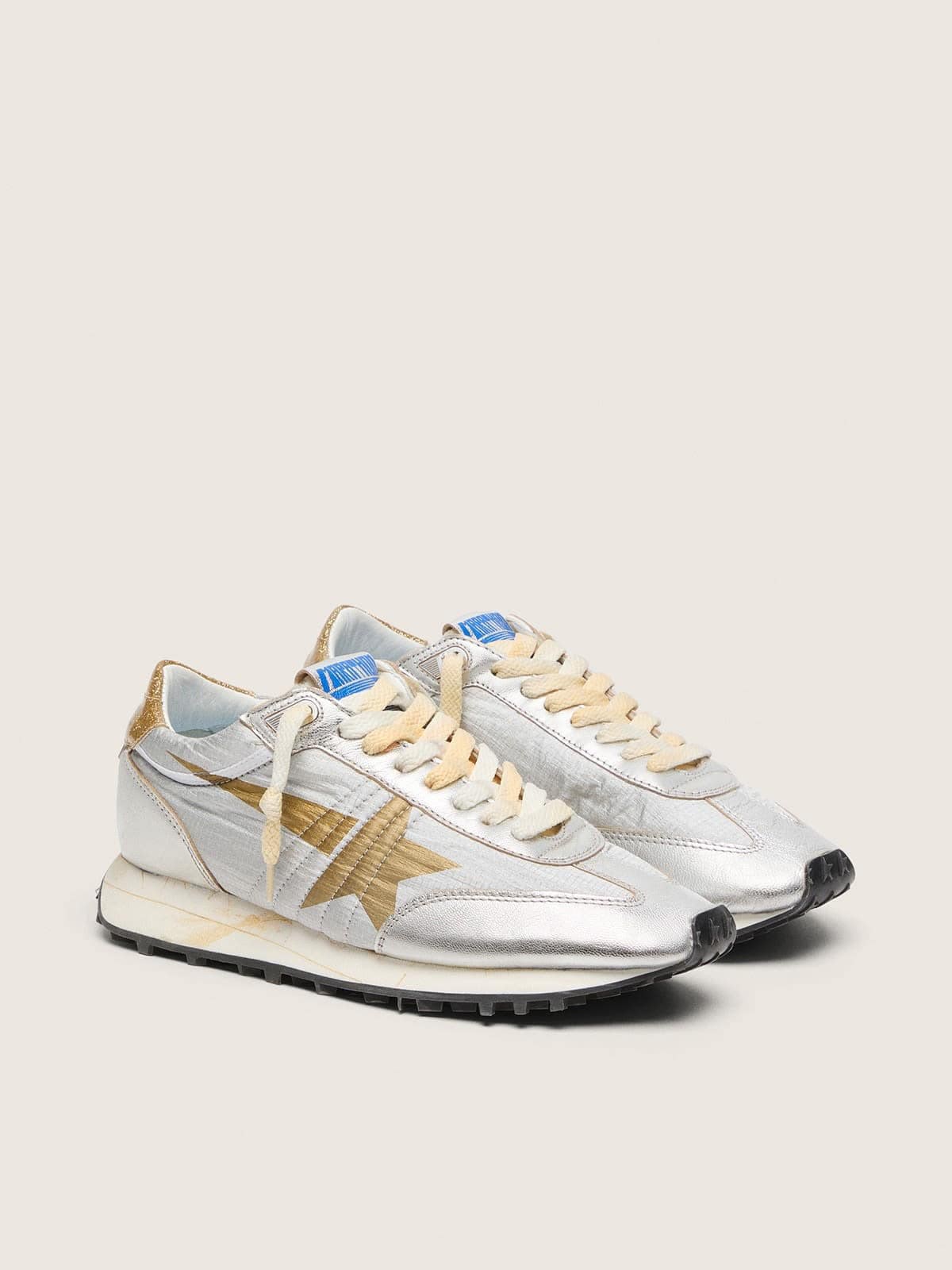 ADIDAS GOLDEN GOOSE MARATHON SNEAKER SILVER GOLD