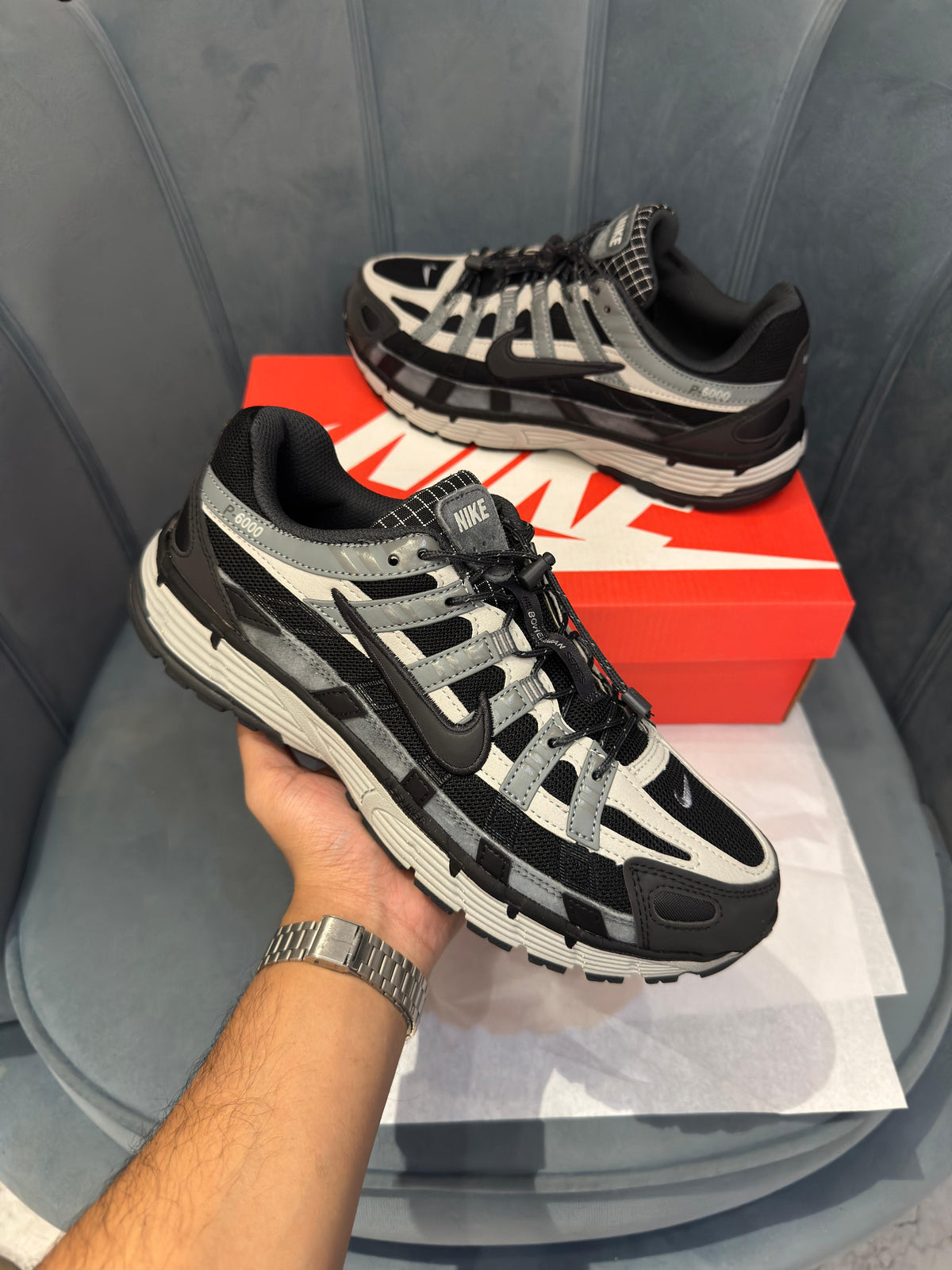 NIKE P 6000 TRAINER BLACK/GREY