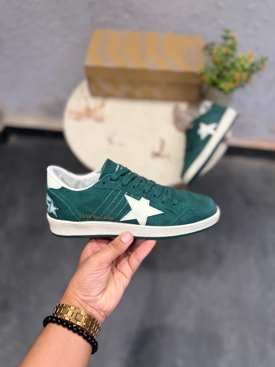 ADIDAS GOLDEN GOOSE BALL STAR GREEN SNEAKERS