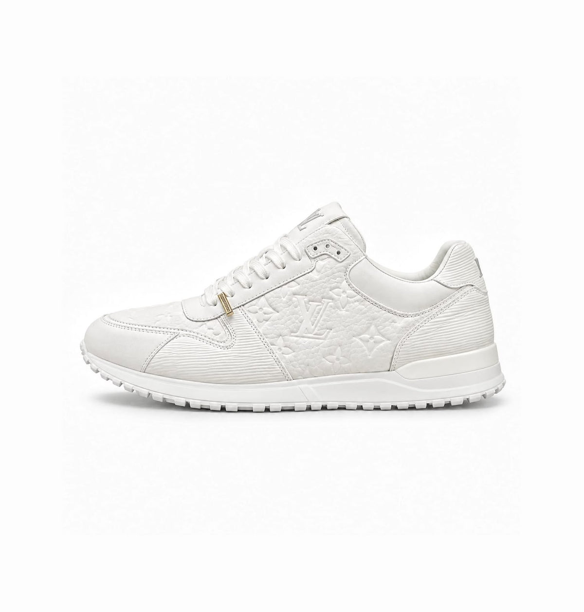 LOUIS VUITTON RUN AWAY SNEAKER MONOGRAM EMBOSSED LEATHER WHITE
