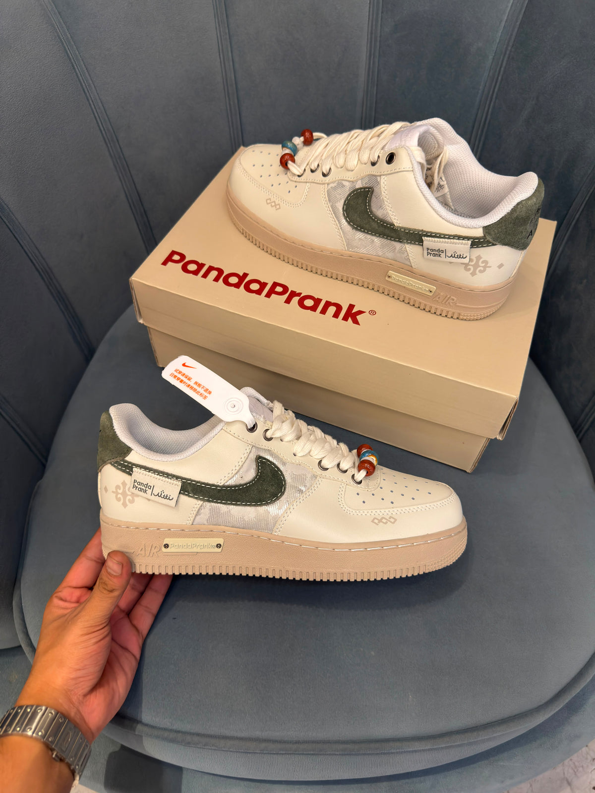 NIKE AIRFORCE  ONE PANDAPRANK WHITE GREEN