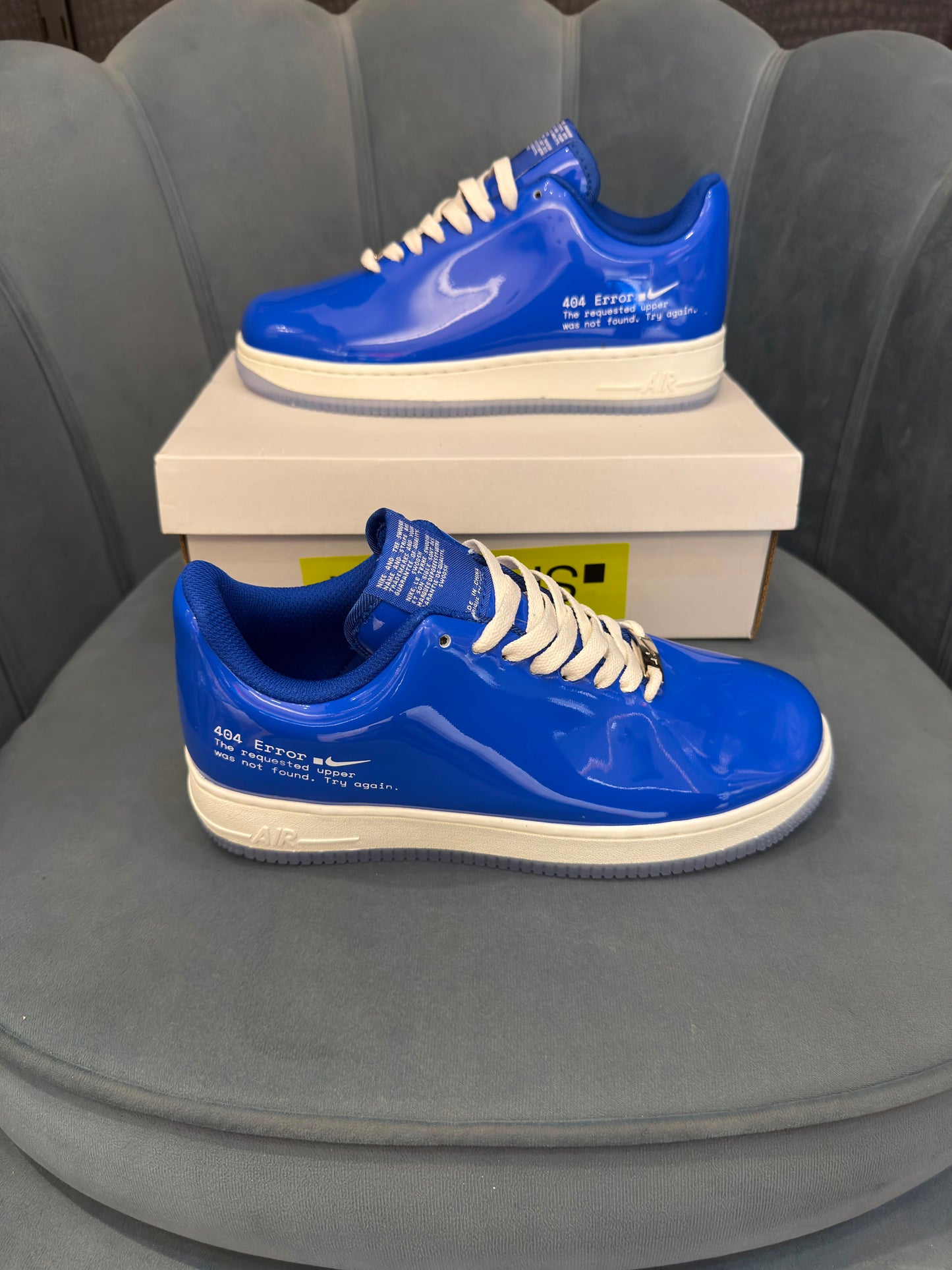 NIKE AIRFORCE ONE SWOOSH ERROR  BLUE