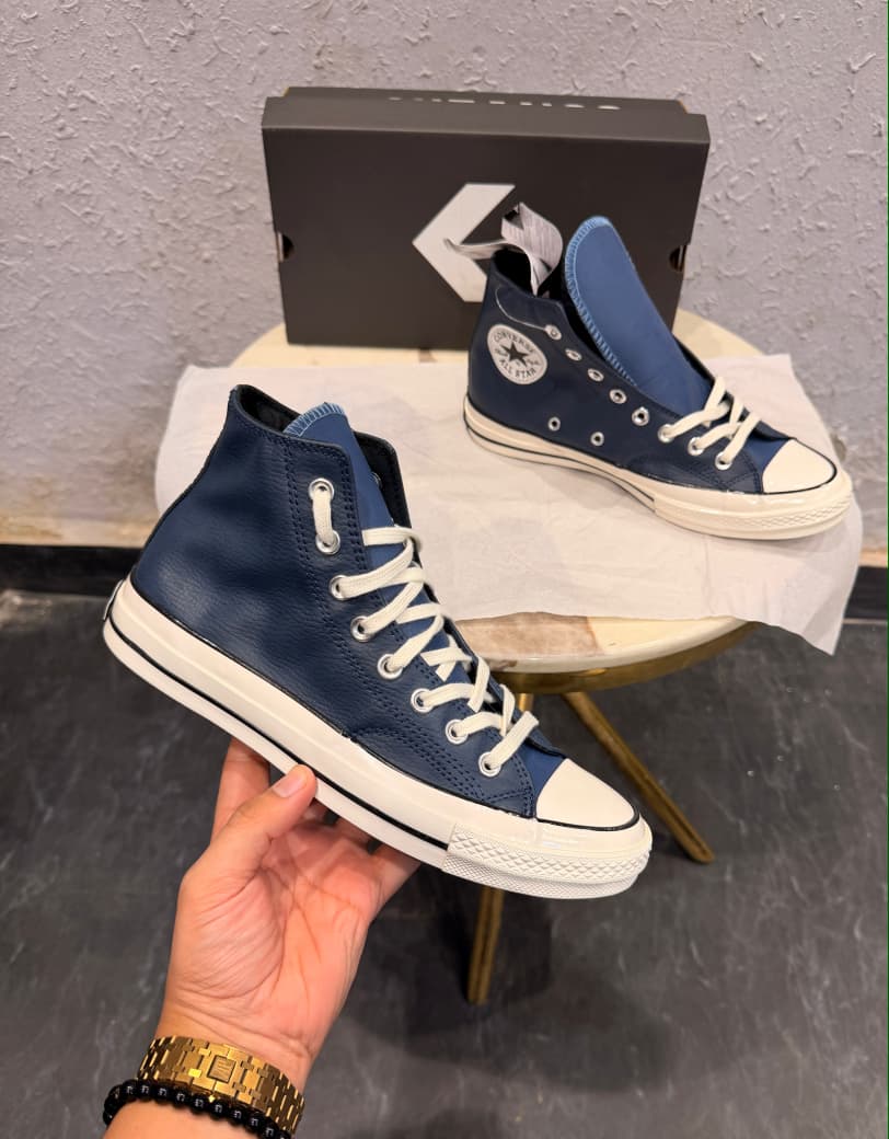 CONVERSE CHUCK 70 ESSENTIAL LETHER BLUE