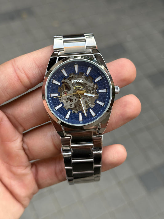 FOSSIL EVERETT SILVER BLUE WATCH