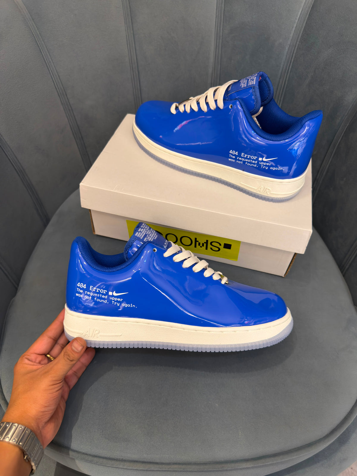 NIKE AIRFORCE ONE SWOOSH ERROR  BLUE