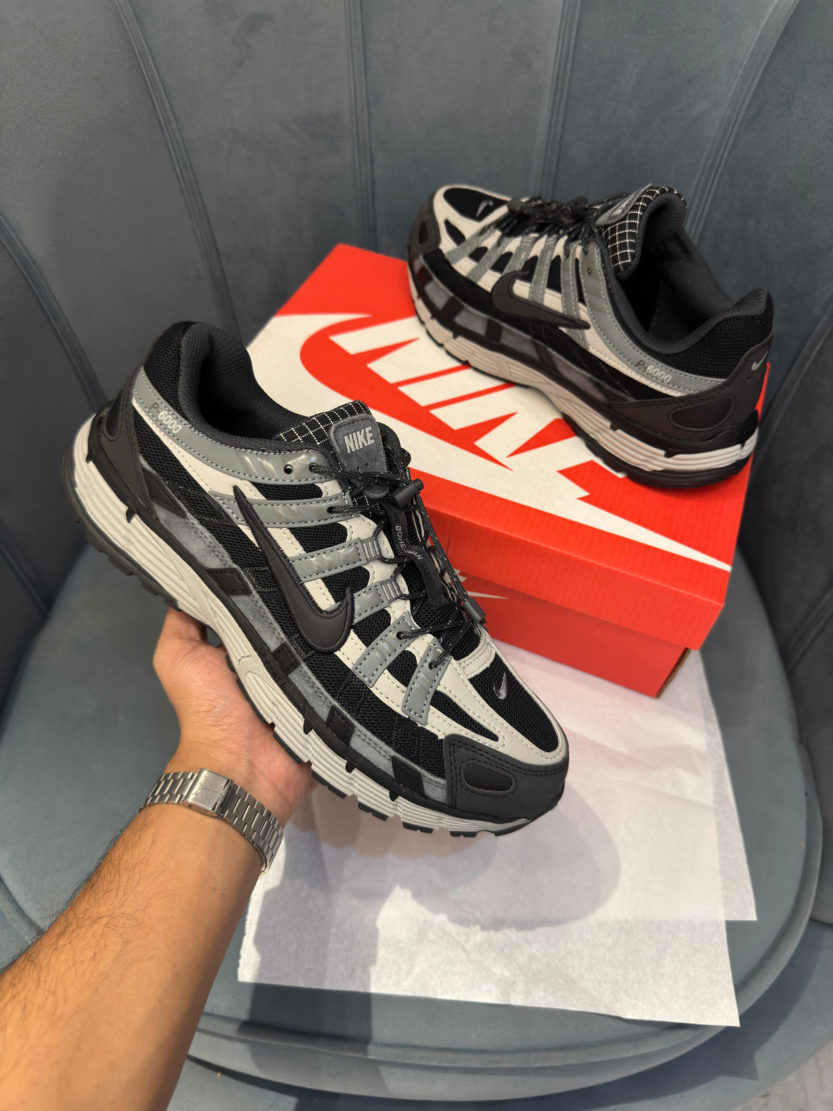 NIKE P 6000 TRAINER BLACK/GREY