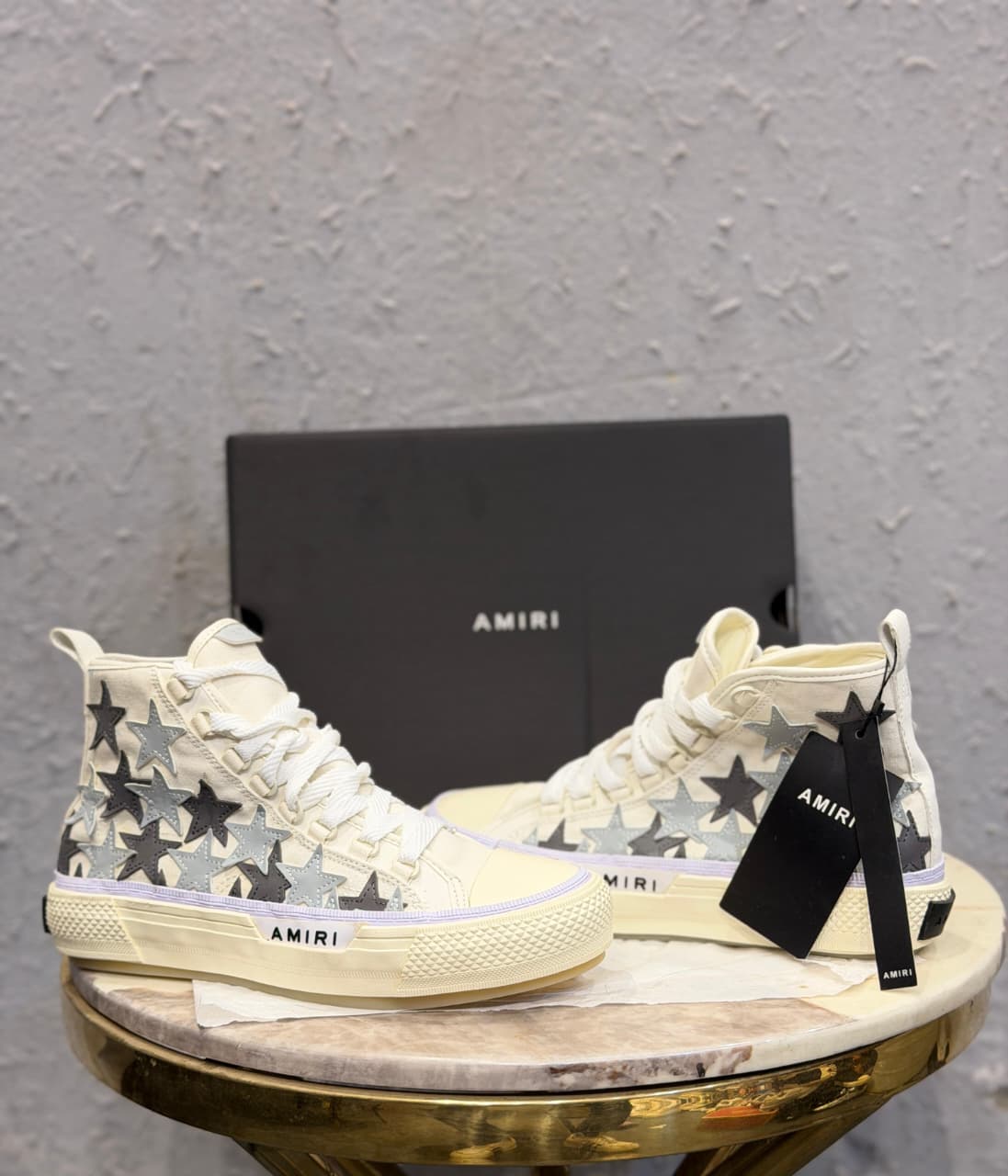 AMRI USA MUJER STAR HIGH WHITE SNEAKERS