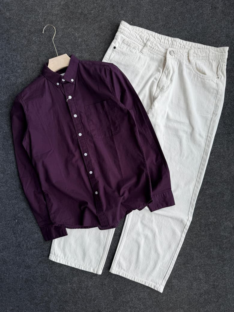 BAGGY PANT PLAIN SHIRT COMBO