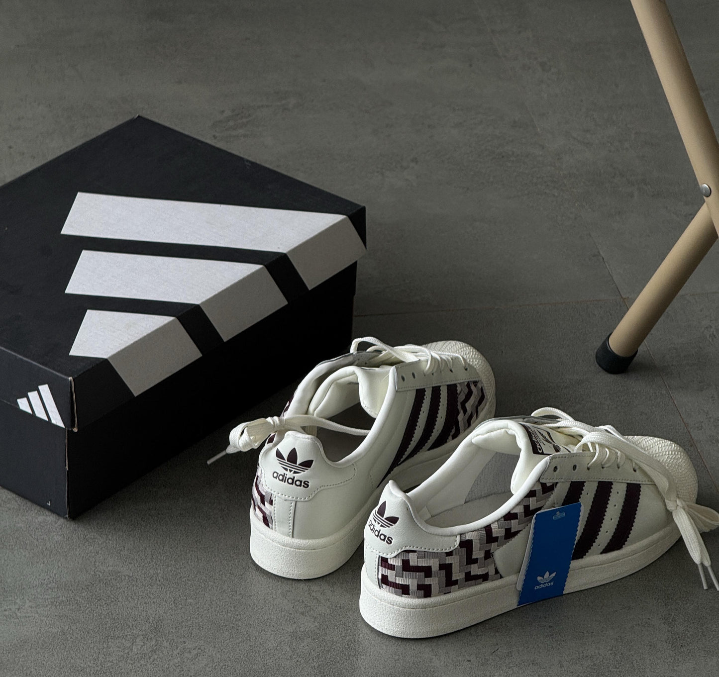 ADIDAS SUPERSTAR ORIGINALS WOVEN WHITE BLACK