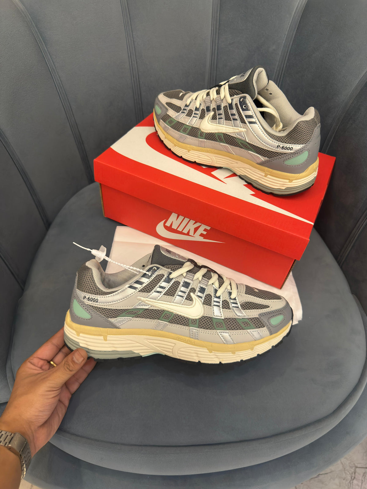 NIKE P 6000 TRAINER FLAT PEWTER