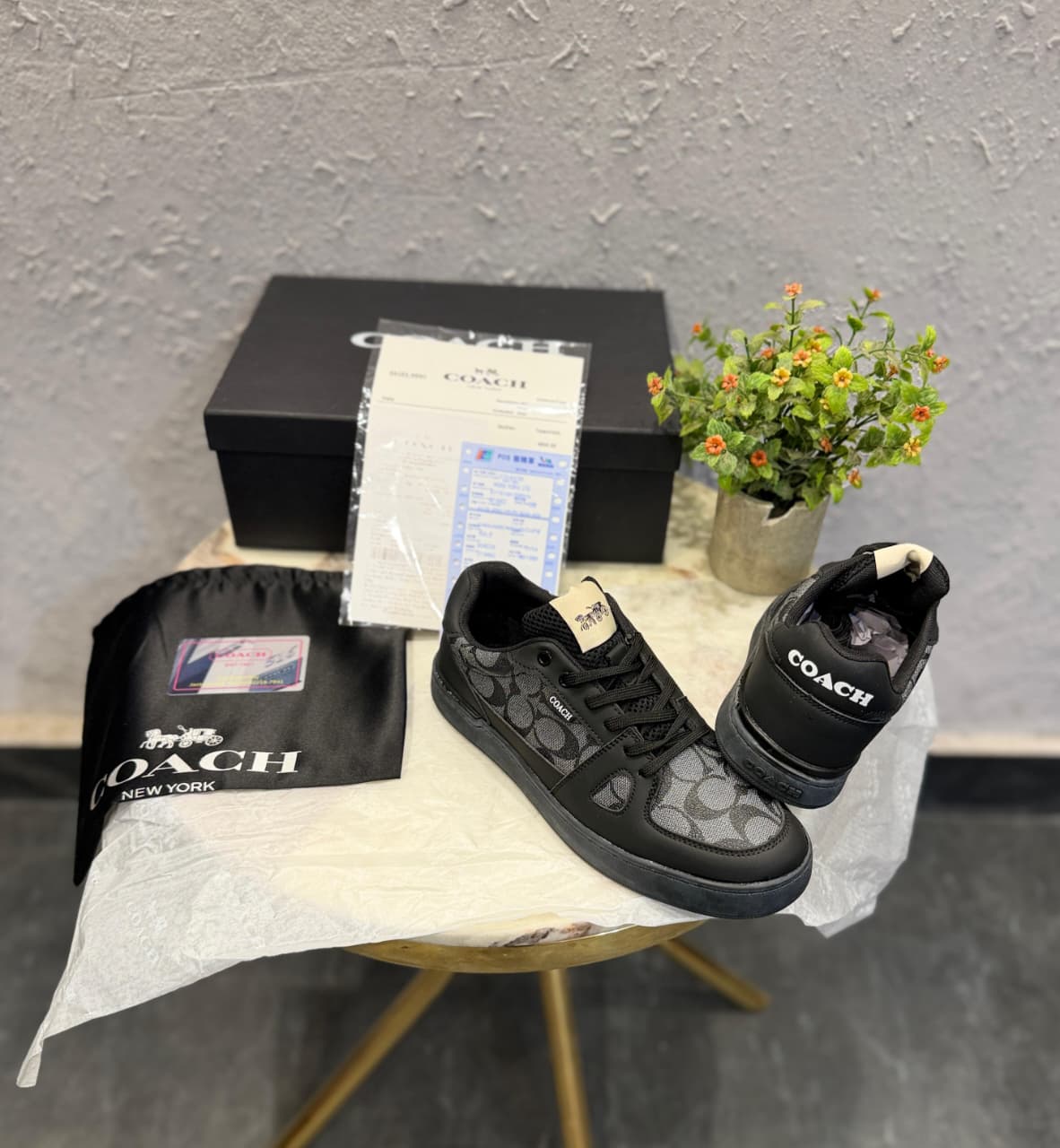 COACH USA LOW GREY TRAINERS