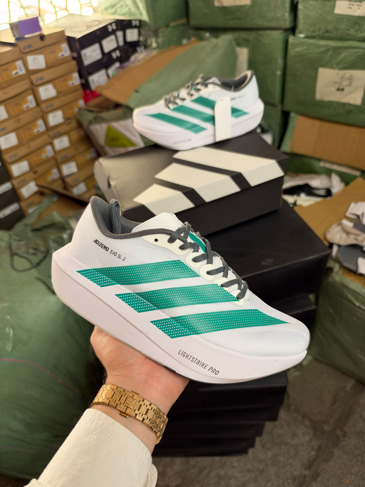 ADIDAS ADIZERO EVO SL 2 WHITE GREEN