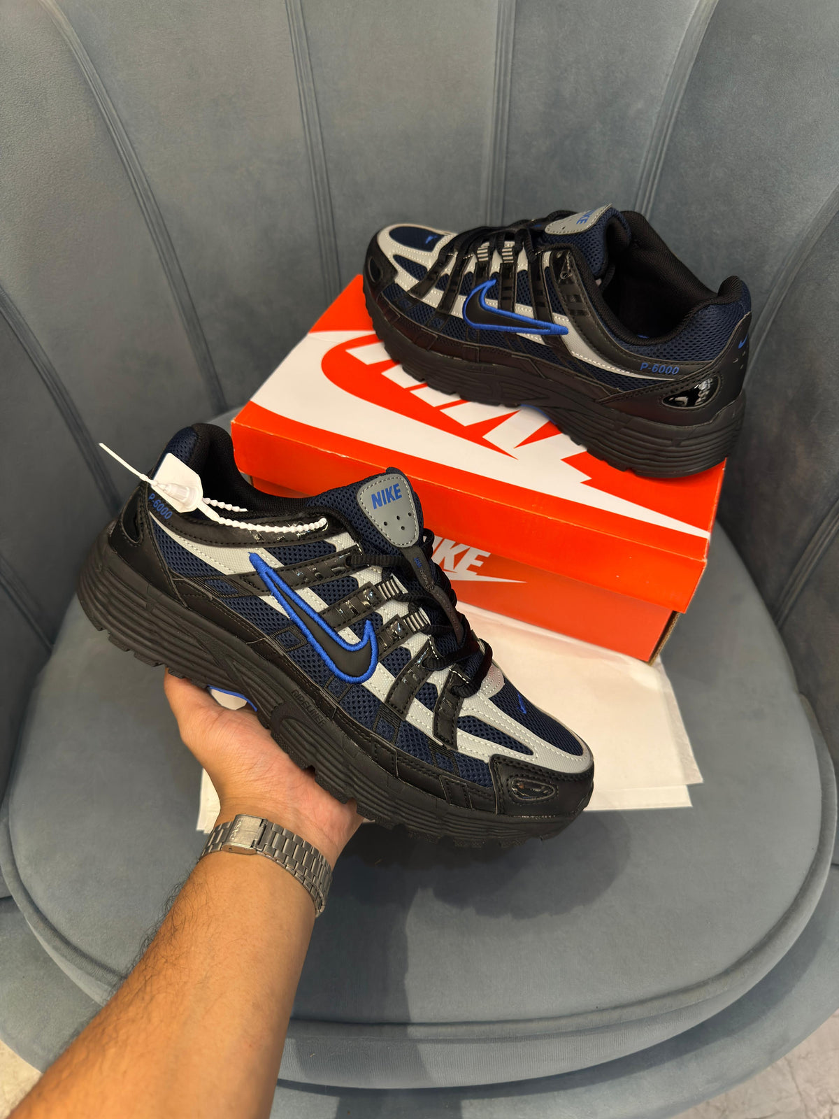 NIKE P 6000 TRAINER BLACK/BLUE