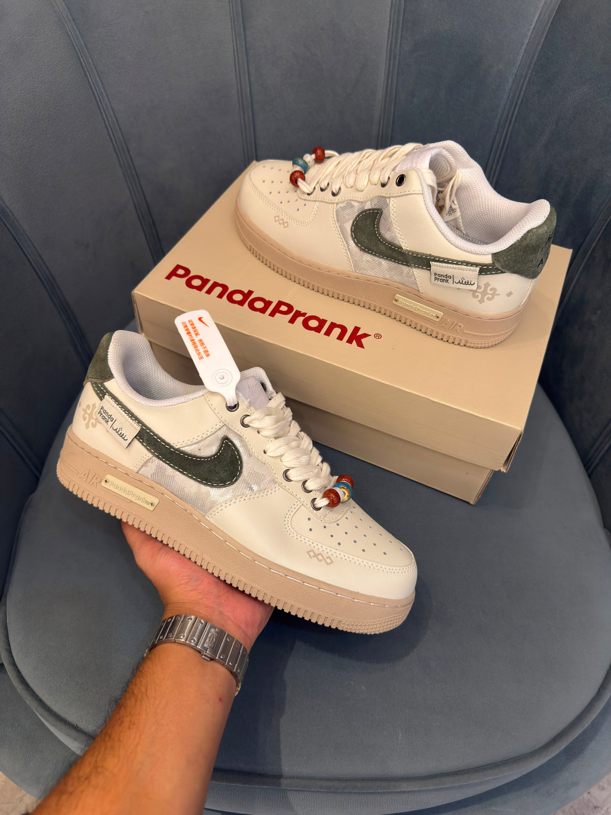 NIKE AIRFORCE  ONE PANDAPRANK WHITE GREEN