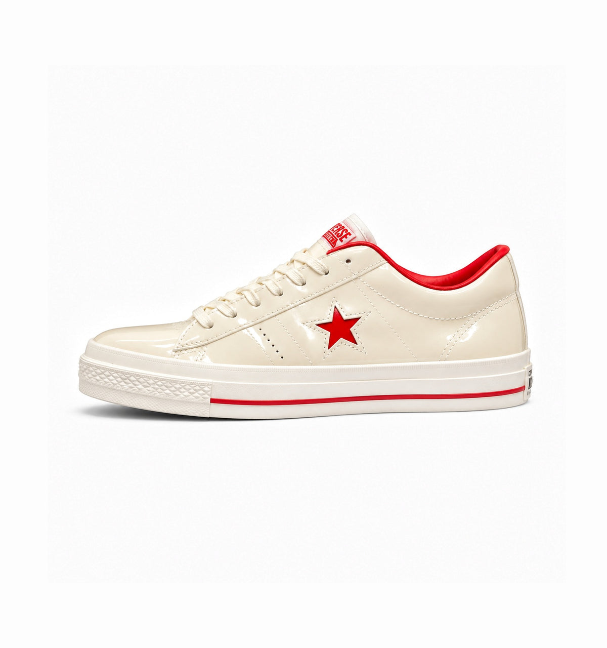 CONVERSE ONE STAR PATENT J WHITE RED