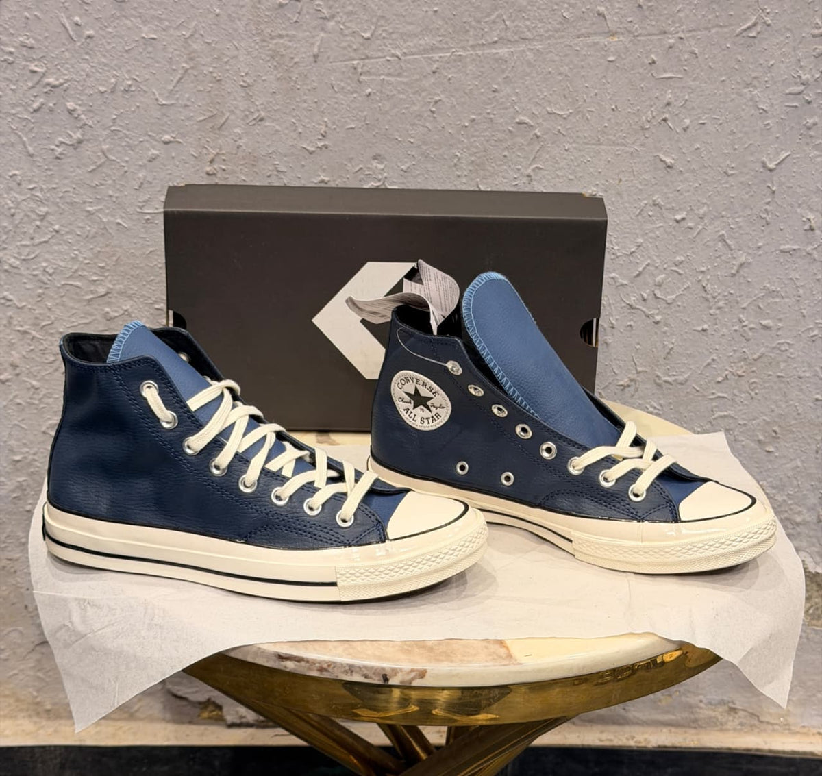 CONVERSE CHUCK 70 ESSENTIAL LETHER BLUE