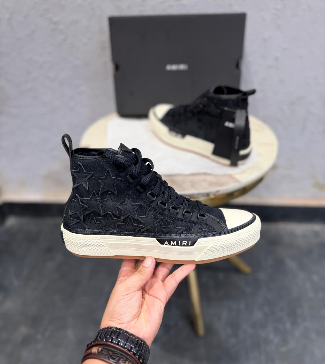 AMRI USA MUJER STAR HIGH BLACK SNEAKERS