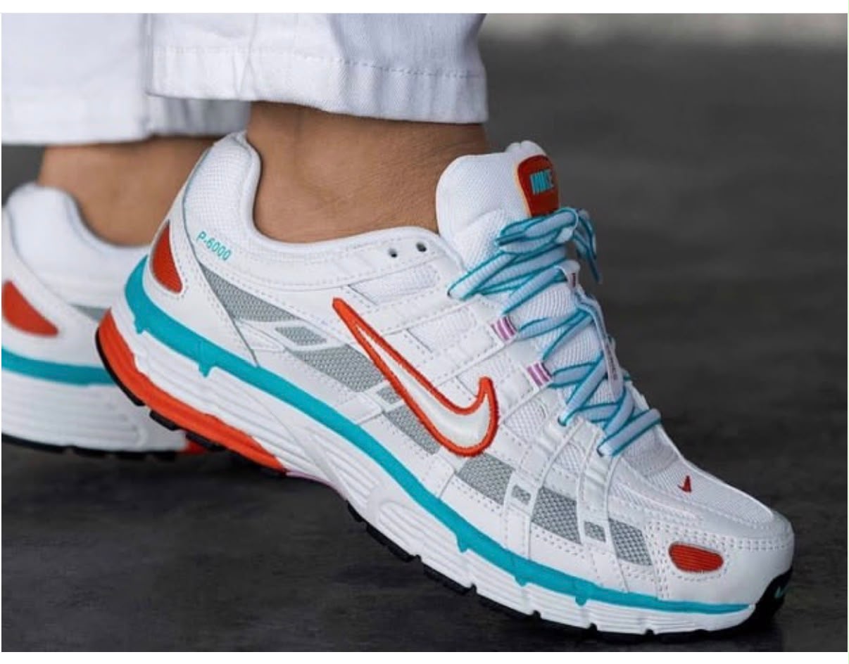 NIKE P 6000 TRAINER WHITE RED BLUE