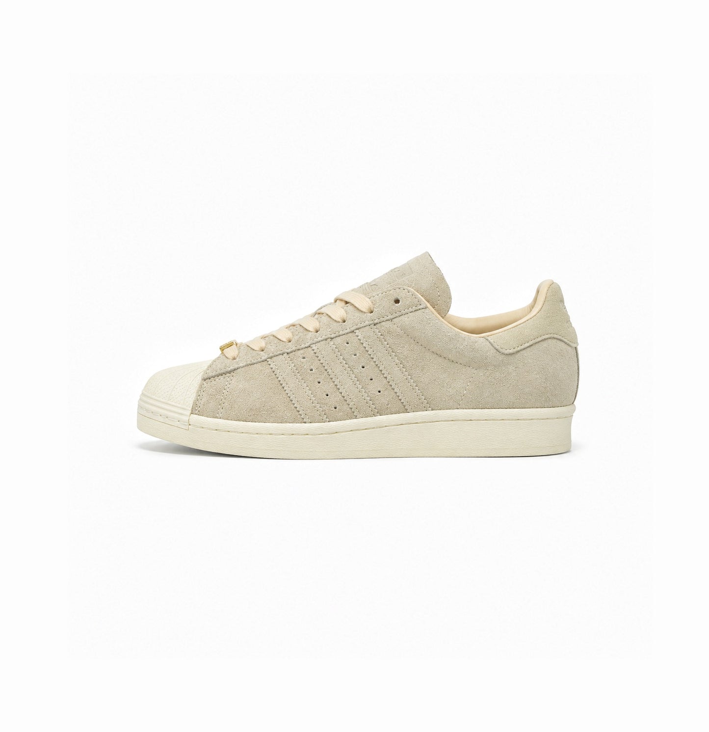 ADIDAS ORIGINALS SUPERSTAR BEIGE ENGRAVED 3 STRIPS FLOWER