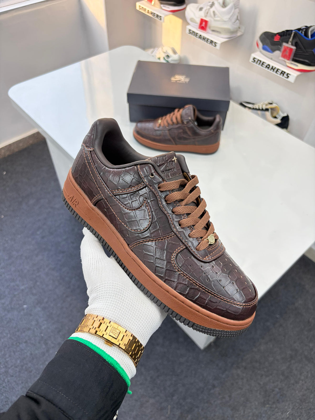 AIRFORCE  1 LOW FAUNA BROWN CROCODILE