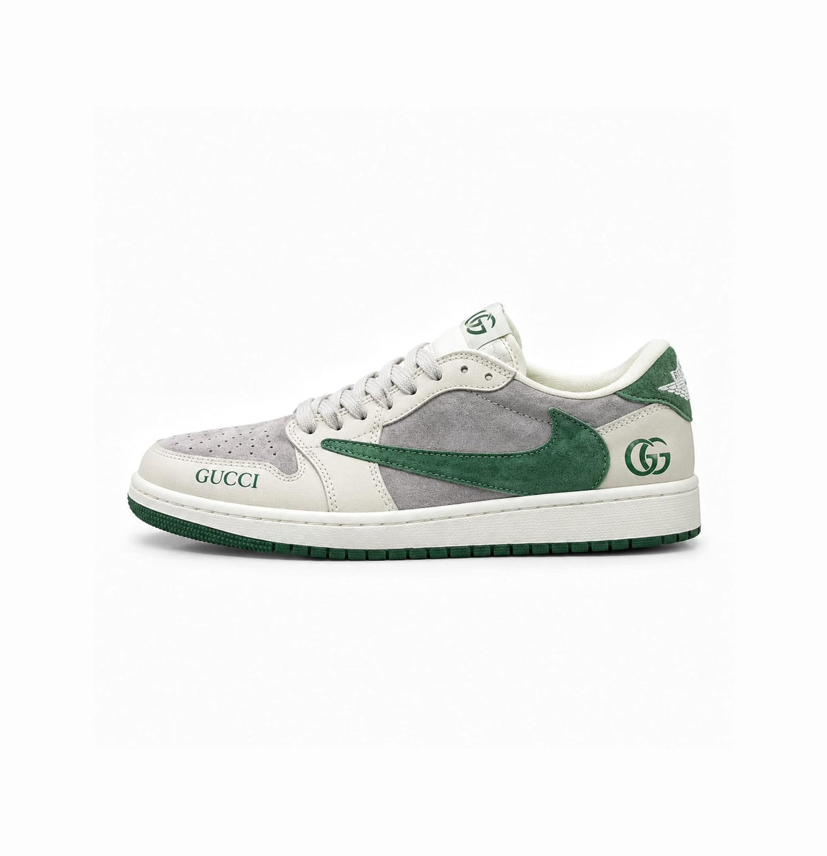 NIKE AIR JORDAN 1 X TRAVIS SCOTT GUCCI GREEN BEIGE