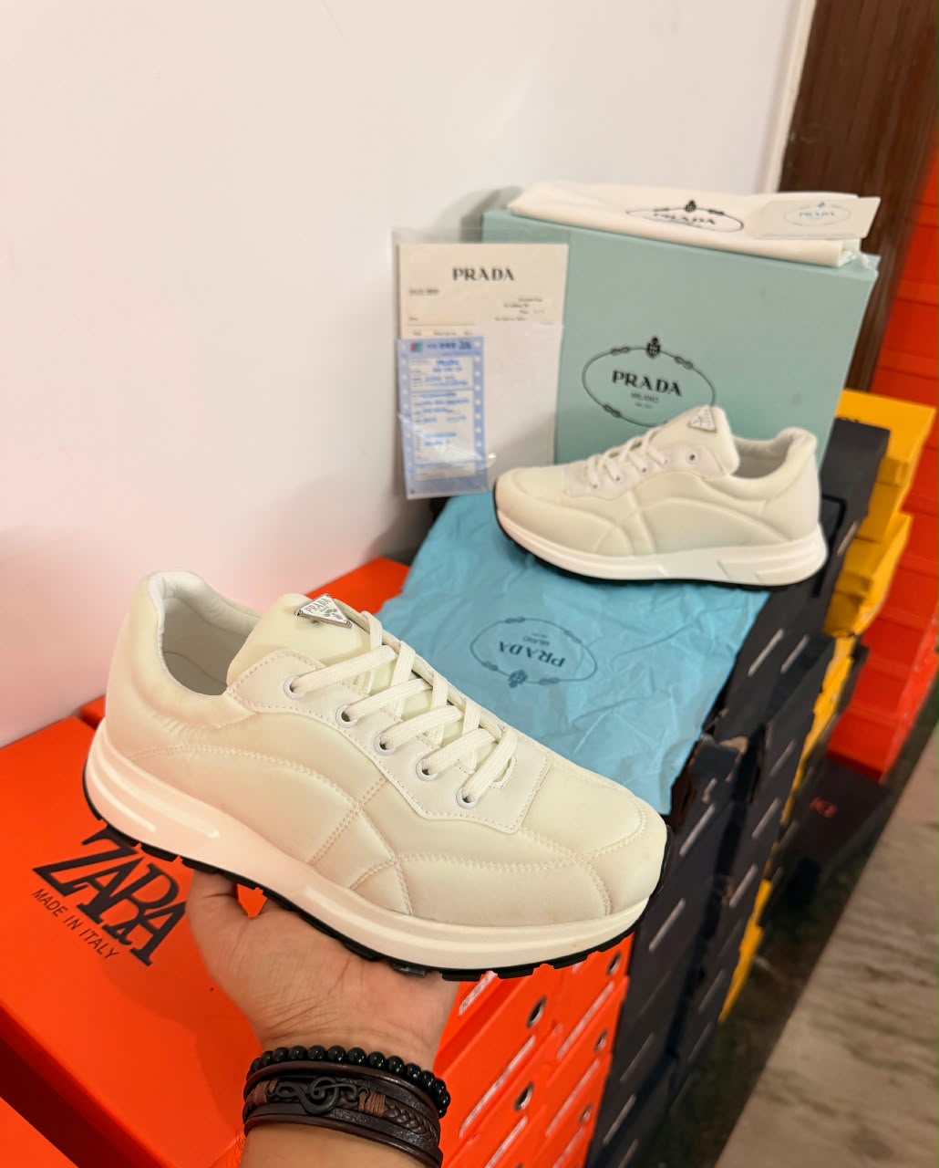 PRADA MILANO WHITE SNEAKERS
