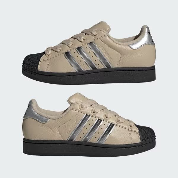 ADIDAS ORIGINALS SUPERSTAR BEIGE BLACK SILVER