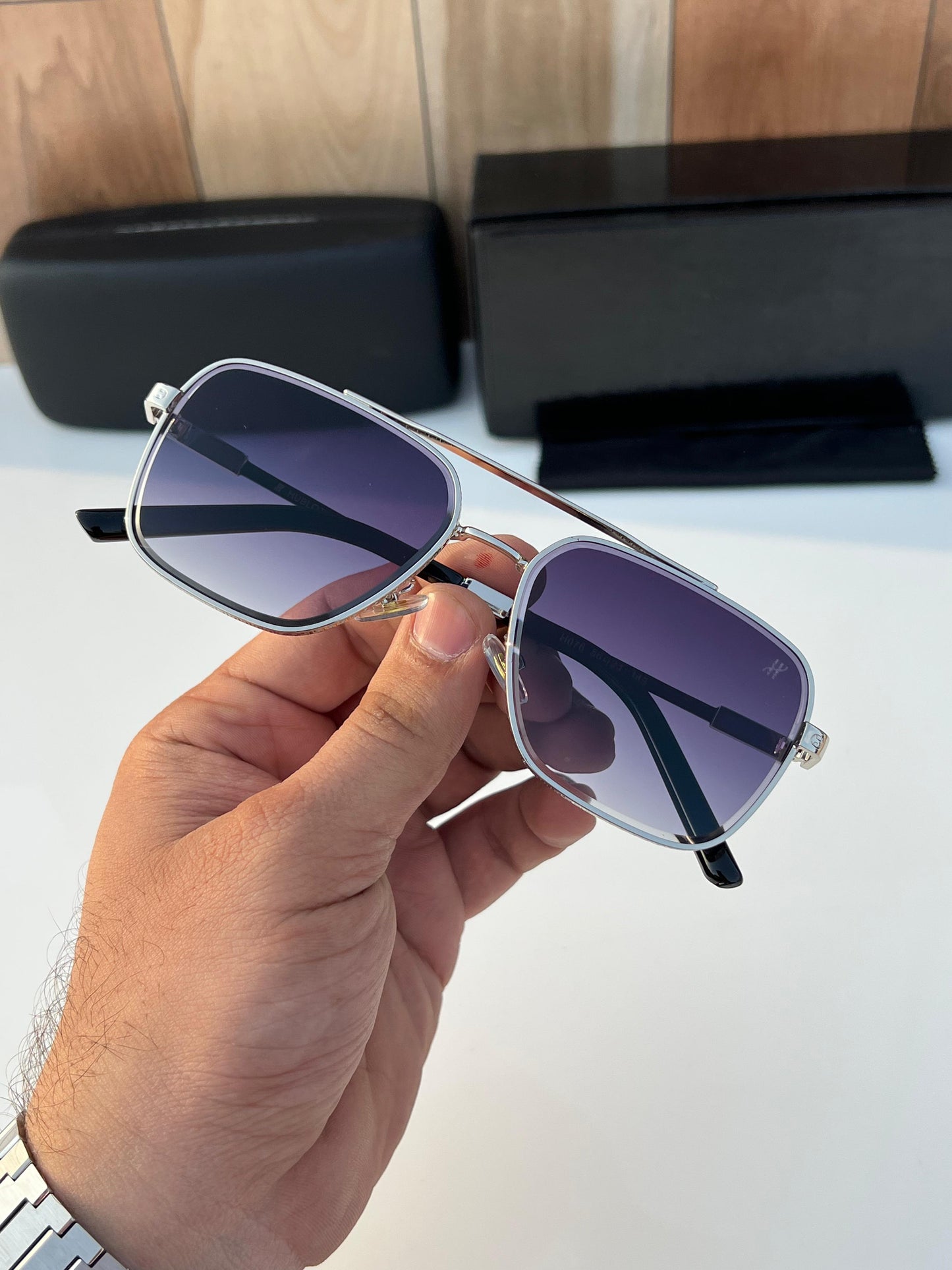 HUBLOT SILVER SUNGLASSES
