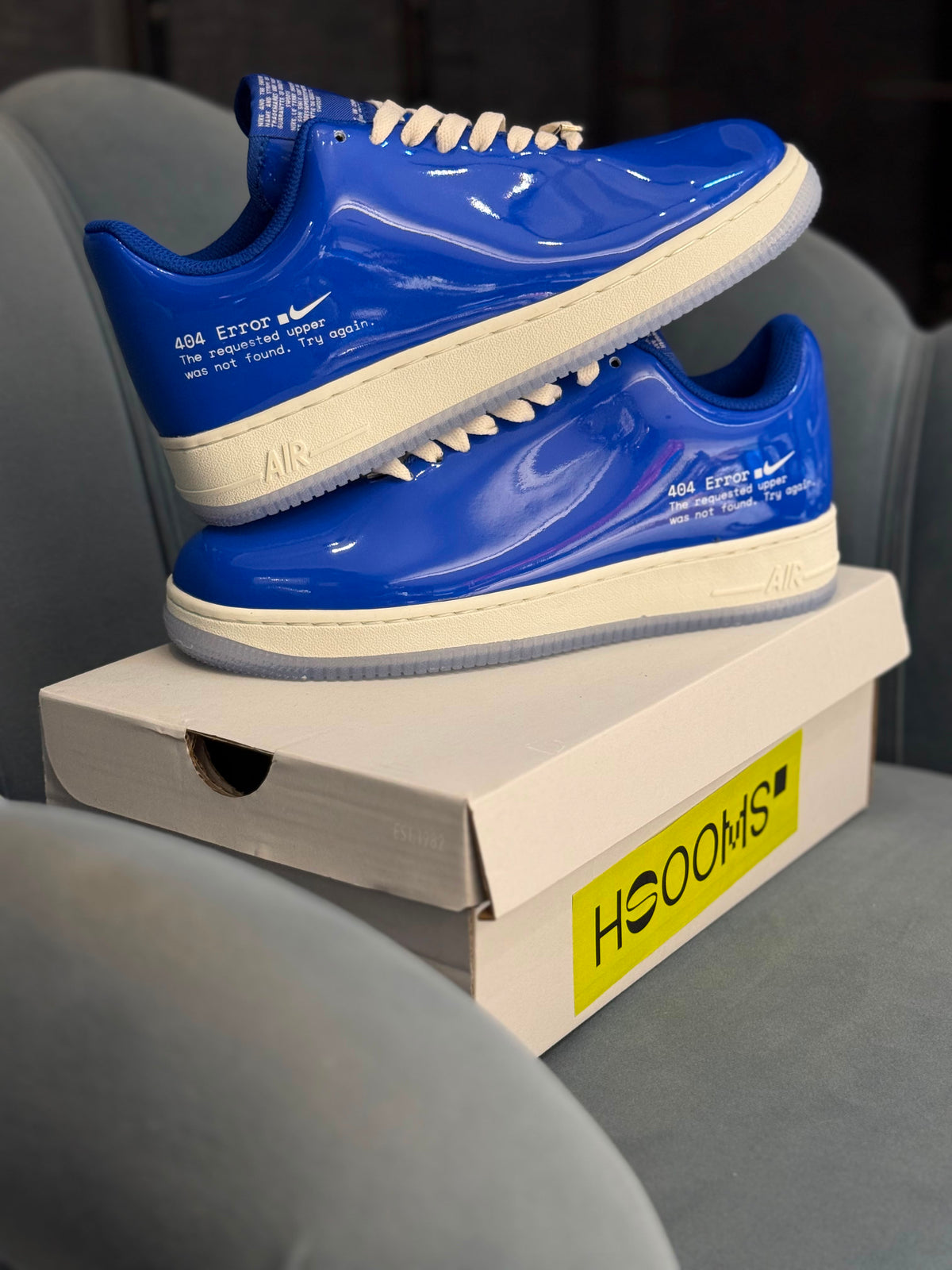 NIKE AIRFORCE ONE SWOOSH ERROR  BLUE