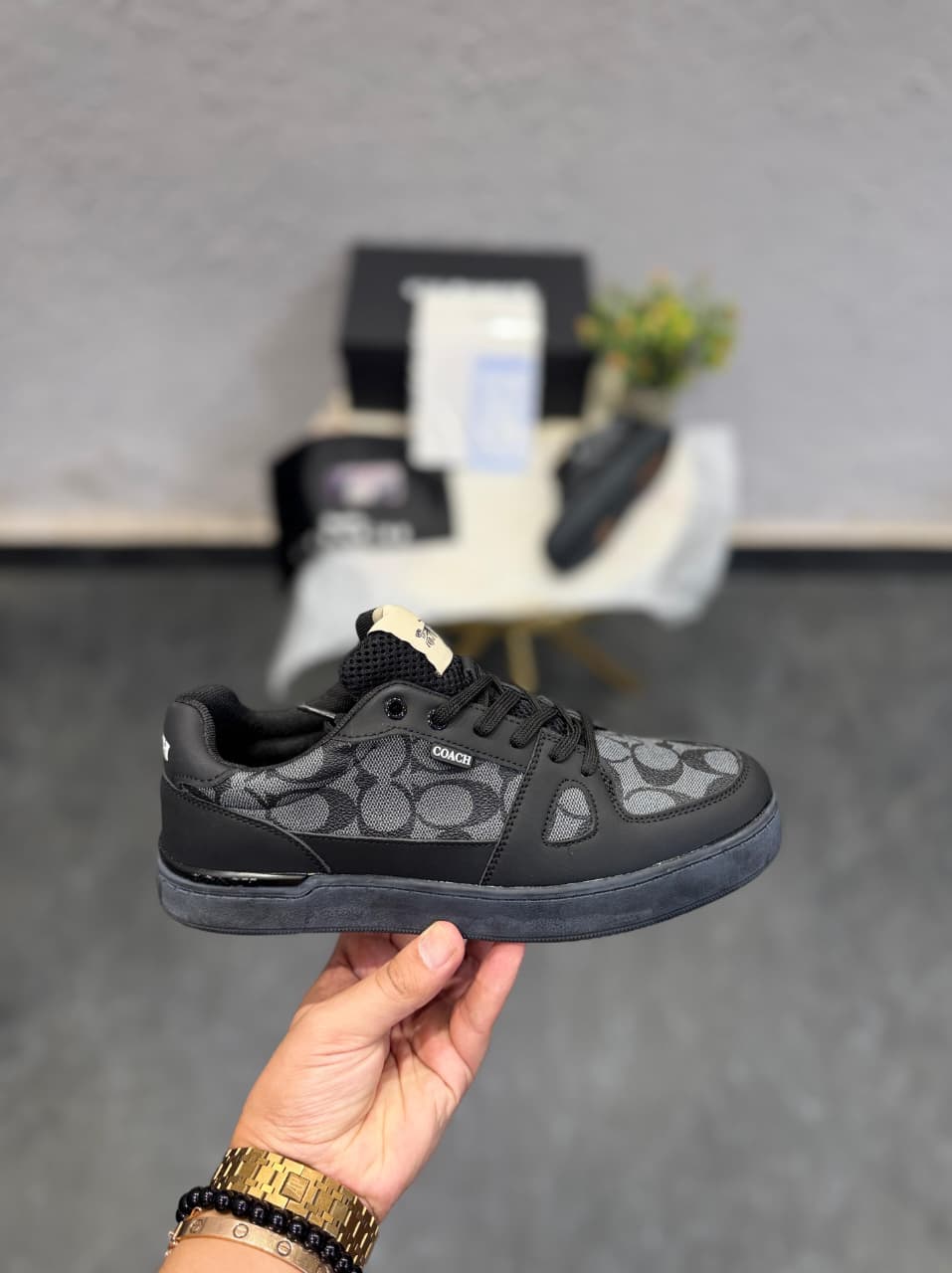 COACH USA LOW GREY TRAINERS