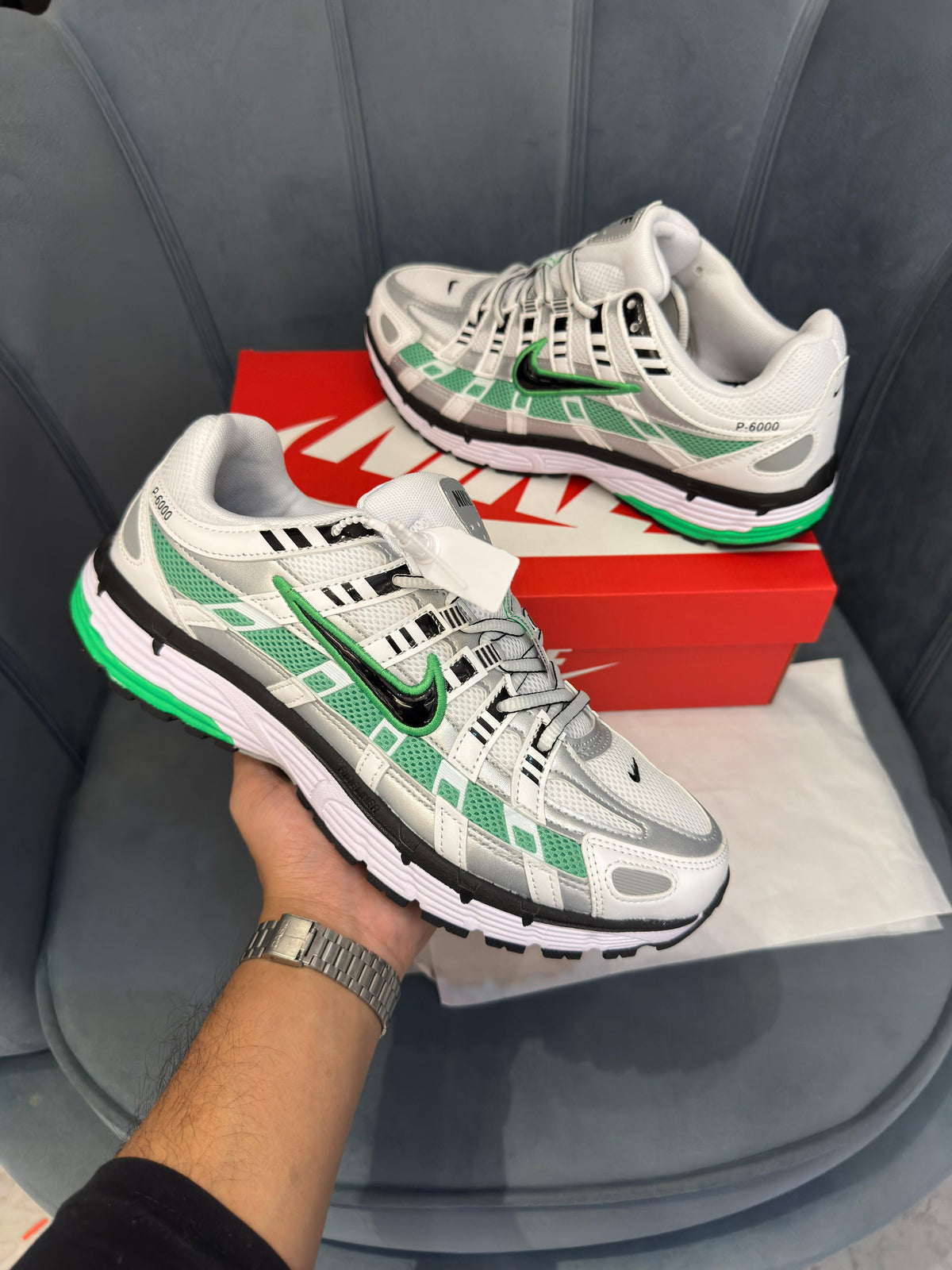 NIKE P 6000 TRAINER METALLIC GREEN