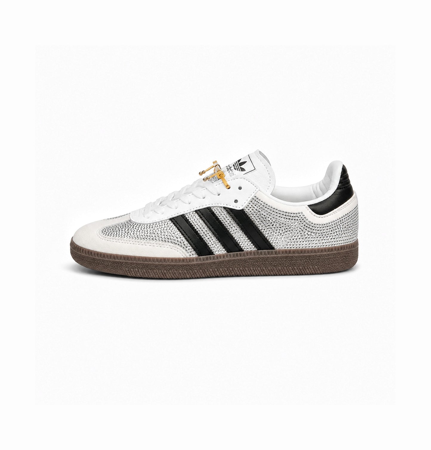 ADIDAS ORIGINALS SAMBA BLACK SILVER RHINESTONES