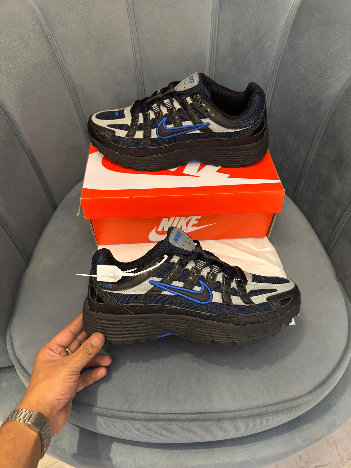 NIKE P 6000 TRAINER BLACK/BLUE