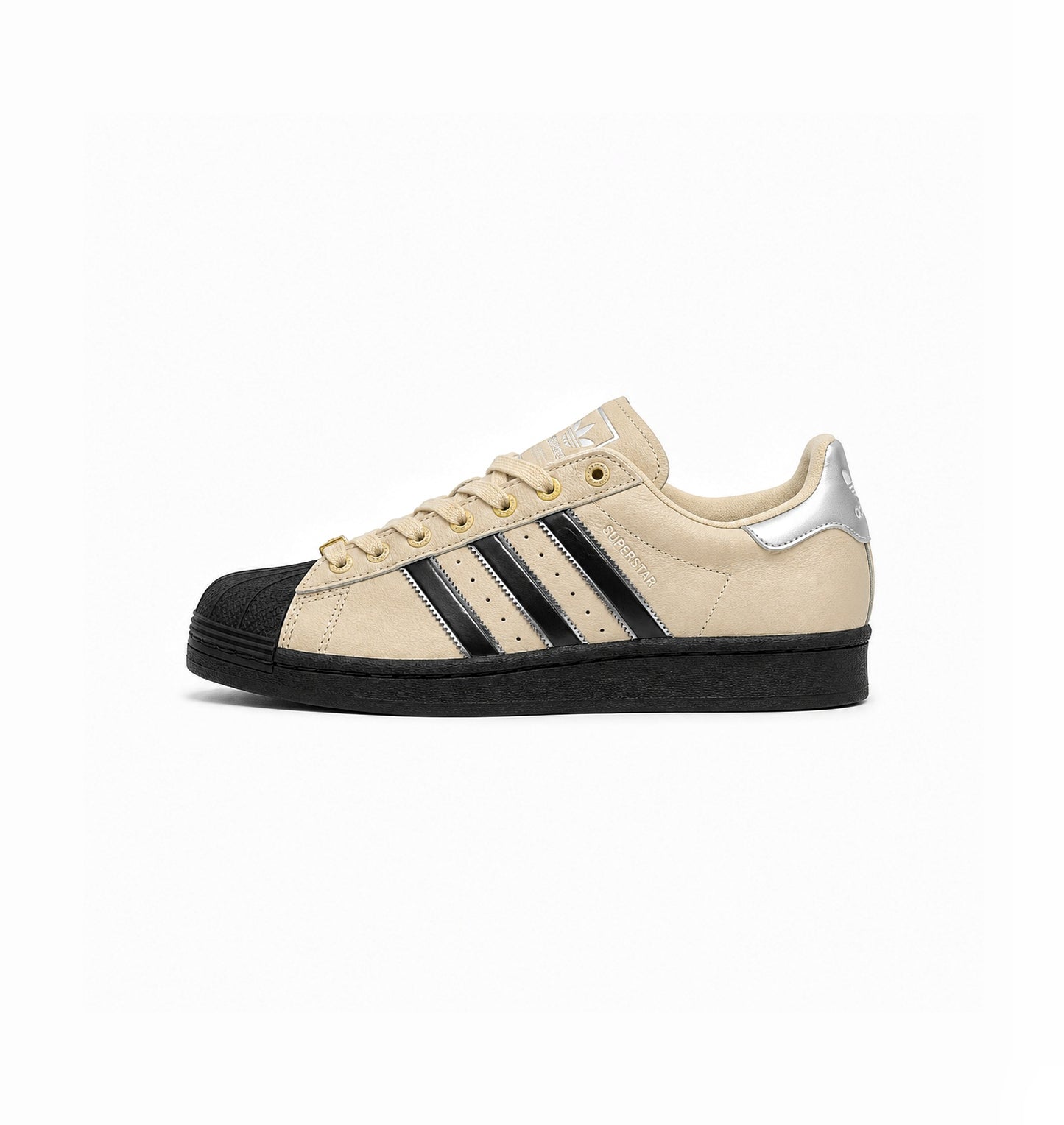 ADIDAS ORIGINALS SUPERSTAR BEIGE BLACK SILVER